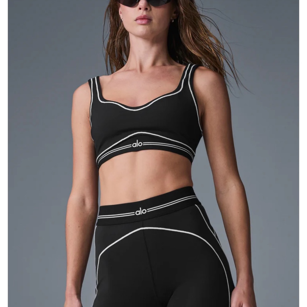 ALO Yoga Black and White Sports Bra
